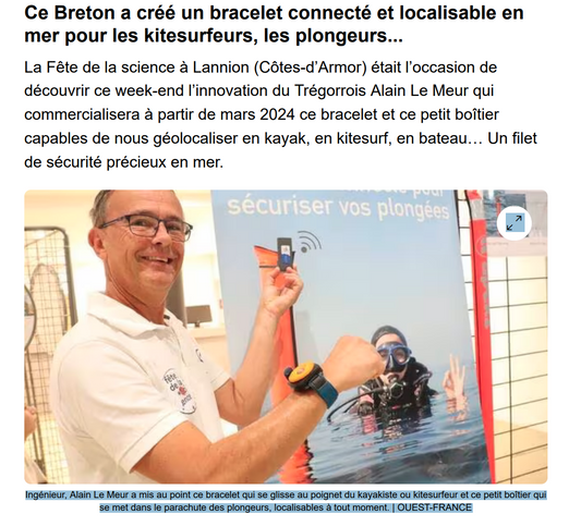 Bracelet Connecté pour Kite Surfers, Kayakistes, plongeurs...